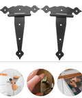T Shaped Iron Door Hinges 8 Inch Black Painted Built To Last Heavy Duty Gate Hinges Replacement For Home Doors Two Pieces