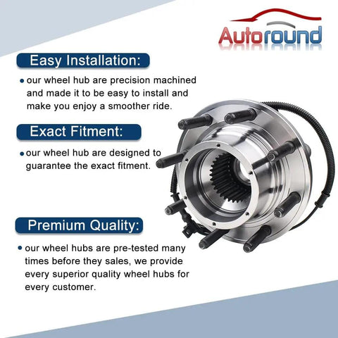 Ford F Series Front 4WD Wheel Hub Bearing Assembly 8 Lug With ABS For F250 F350 Super Duty 2005 2010 Replacement Front Hub 515081
