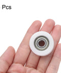 4Pcs 608ZZ Nylon Roller Bearings 8x32x12mm Idler Pulley Guide Heavy Duty White Plastic Ball Bearing Assembly held in hand