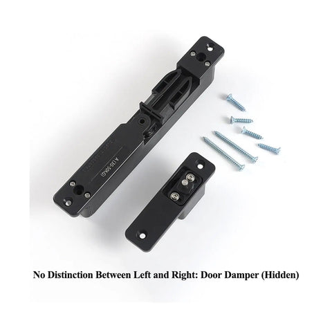 Soft Shut Hydraulic Door Closer With Quiet Glide and Invisible Mounting Dampers and screws on white background
