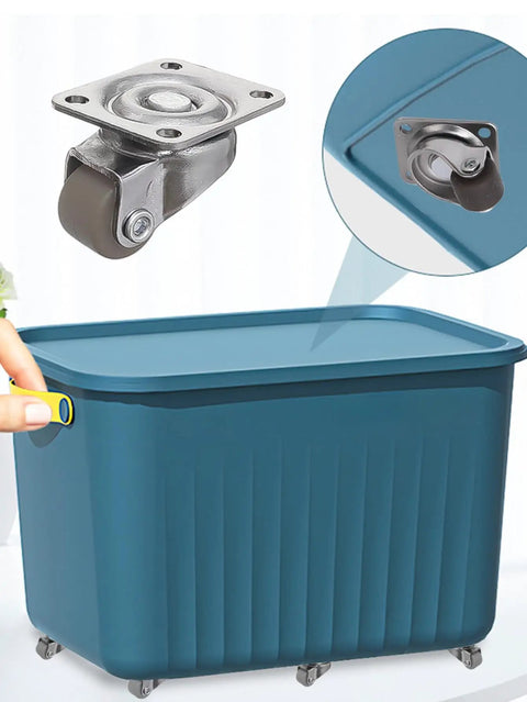 Heavy Duty Brown Rubber Swivel Casters Making Heavy Furniture Movements No Sweat Glides Smooth As Butter On Hardwood And Carpet Quiet Floor Savers Stopping Scratches While Hauling Couches And Drawers Daily on storage container.