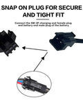 Close-up of SM2Pin plug components showing secure fit for Two Pack 7.4V USB Charger Cable with Sm2Pin Plug for RC Cars Planes Tanks Boats