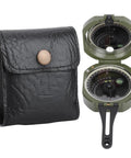 Geology Field Compass With Fluorescent Display And Rugged Zinc Alloy Build, Manual Magnetic Declination Adjuster. Includes black carrying case.