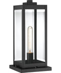 Westover 16 Inch Outdoor Pier Mount Light One Light Earth Black Lantern With Beveled Glass Wet Rated E26 Base Built Tough