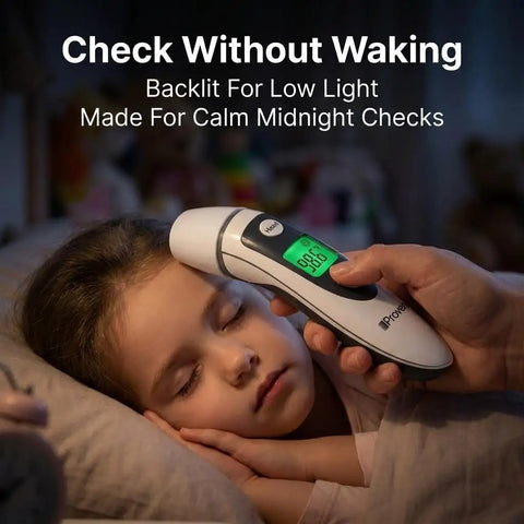 2 In 1 Ear And Forehead Thermometer For Adults Kids And Baby, Fast One Second Infrared Readings, No Touch Forehead Scan And In Ear Mode, Easy Fever Checks For Busy Families, green backlit display