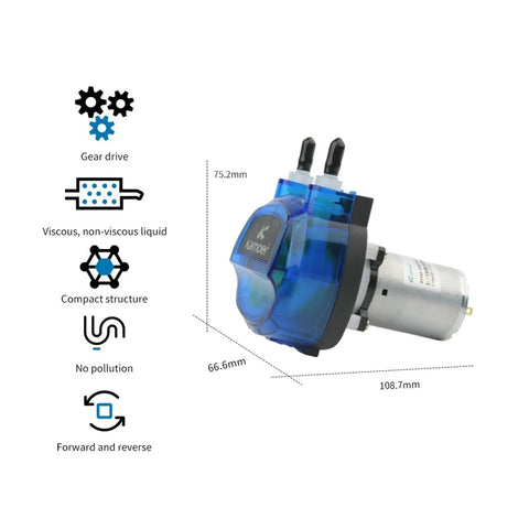 KHM3 Adjustable Peristaltic Dosing Pump 300-600 Ml Min 12V 24V For Viscous Liquid Transfer High Flow Chemical Resistant Plastic Gear Drive Easy Maintenance Long Life Reliable Performance
