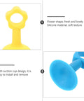 Yellow and blue flower-shaped suction cup Sixteen Pack Silicone Door Stopper With Suction Cup Silent Door Stop Easy To Install
