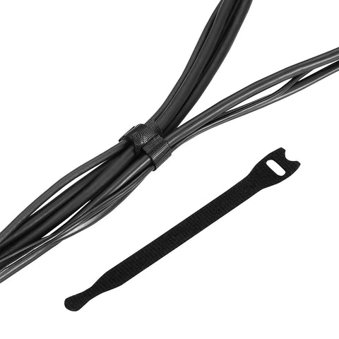 100 Pack Reusable Cable Ties And Straps, 6 Inch By 0.47 Inch Thin Cord Organizers With Hook And Loop For Quick Home Office And Data Centers, Black