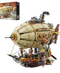 Steampunk Airship Model Kit For Grownups Dual Layer Zeppelin With Gear Driven Mechanical System DIY Building Blocks Set