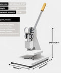 Heavy Duty Manual Die Cutting Press 1 Ton Benchtop Flatbed Workhorse For Stamping Embossing Bearing Installation Knuckle Saver Pro Grade Shop Gear White with dimensions and specifications.
