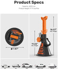 Roadtek 3-ton jack stands with integrated steel base, dual locking; orange/black, height 11.22–16.57 in; pair