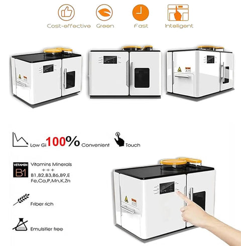 Automatic Roti Maker Electric Tortilla Machine With Touch Screen 1800W shown from multiple angles, sleek design with user-friendly interface.