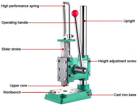 Heavy Duty Hand Arbor Press Tool Straight Up Shop Essential For Crimping And Forming Wood Aluminum Or Plastic With Solid Square Base And Killer 160 Kilogram Force