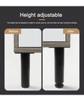 Before and after of height adjustable heavy duty metal furniture legs replacement for cabinets and shelves anti wiggle silent support