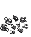 Grab This Ultimate 80 Pcs Spring Band Hose Clamp Assortment Kit For Your Smooth DIY Plumbing And Silicone Vacuum Setup. It Features Stepless Design That Snaps Right Onto Any Tubing Size. Perfect For Garage Pros And Homeowners Who Need A Solid Metal Grip. black steel spring hose clamps assortment on white background