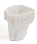 Hella Durable Paint Roller Pail Liners Bulk 100 Pack White Custom Fit Insert Bags stacked for convenient storage.