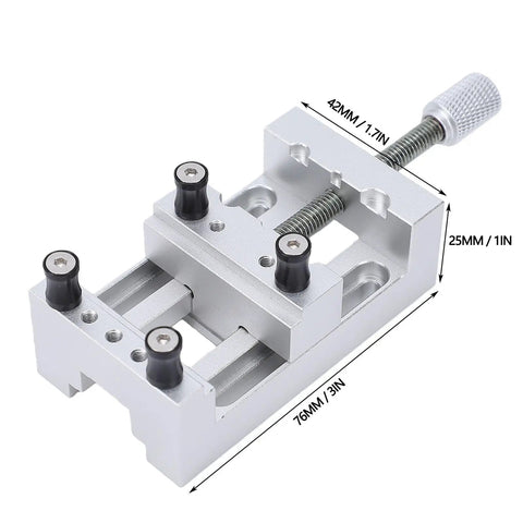 Mini Vise For Jewelry And Model Making, CNC Aluminum Alloy Bench Clamp, Precision Small Part Holder With 0 To 47 Mm Range, Flat Base Mounting, Pro Grade Crafting Tool For Enthusiasts And Professionals, 42mm wide