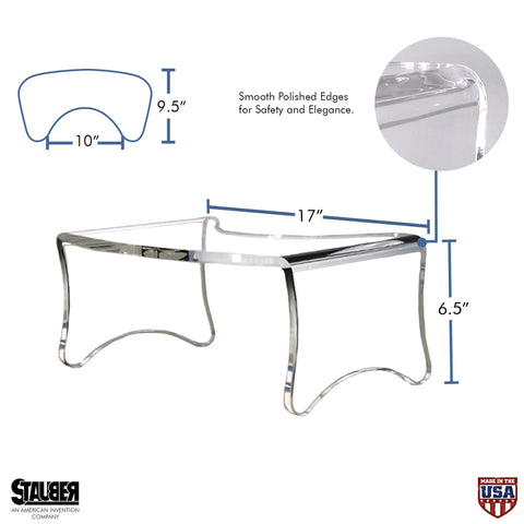 Clear Waterfall Acrylic Potty Stool For Easy No Fuss Squat Toilet Posture with polished edges, 17x10 inches dimensions