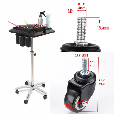 1.5 Inch Silent Office Chair Wheel Replacement Set 5 Piece With 360 Degree Swivel Casters for floor movement and smooth rolling