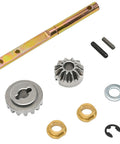 146059 Power Landing Gear Repair Kit for Fifth Wheel RV Lead Leg components, including drive shaft, gears, and bushings.