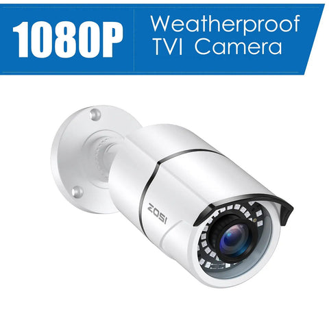4 Pack 2MP 1080P HD TVI Security Cams Outdoor Indoor IP67 Weatherproof Bullet CCTV With 36 LEDs Night Vision Up To 120Ft