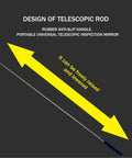 Pro Grade Telescoping Inspection Mirror Tool Set With 360 Degree Swivel For Tight Spots And Dead Angles, extended view.
