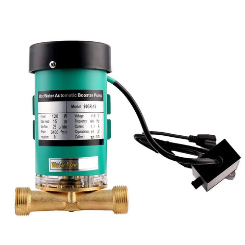 Automatic Water Pressure Booster Pump With 1 Inch Outlet, Max Head 49 Ft, 7 GPM Flow, 115V, Water Flow Switch Included