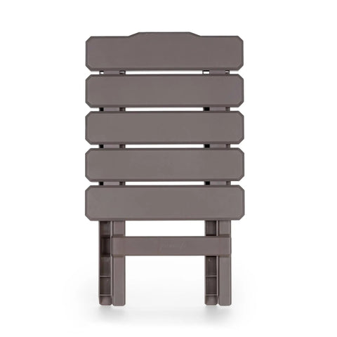 Portable Folding Outdoor Side Table for Indoor and Outdoor Use Weatherproof and Rustproof Durable Plastic, folded view