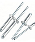 Heavy Duty Stainless Steel Blind Rivets 100 Piece Set 11/64 X 13/64 Inch Dome Head Fasteners in various sizes for metalwork.