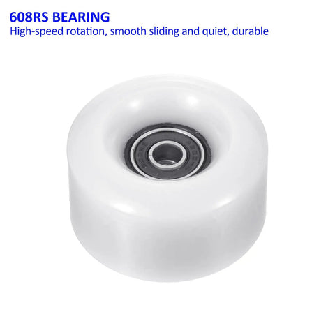 8 Pack Roller Skate Wheels With Bearings Installed For Outdoor Quad Skates 58x32mm 82A White Single Wheel