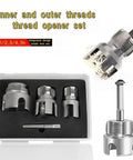 Two In One Pipe Threading Kit For PVC Water Pipes With Internal And External Threading, Fits One Half Inch, Three Quarter Inch, And One Inch Sizes, Drill Ready, DIY Friendly, Electric Drill Compatible, Quick Tap Threader For Plumbing.