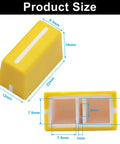 5 Pack Universal Yellow Fader Caps For DJ Mixers Replacement Slider Potentiometer Knobs dimensions diagram