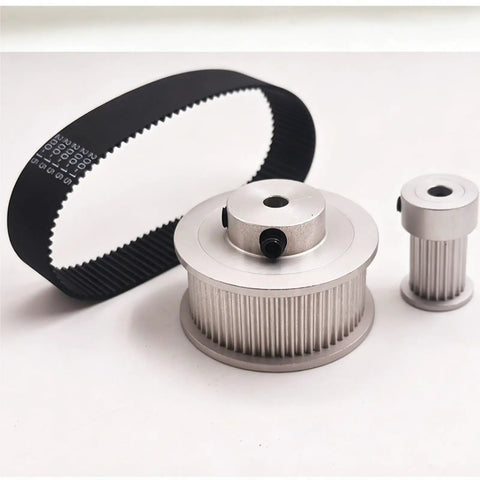 Dont Stress Over Gear Ratios With This Awesome 2GT Timing Pulley Set Featuring A Tight 3 To 1 Reduction Ratio Plus 15mm Belt Width Multi Bore Design Perfect For Your Next Mad Science Speed Control Project. aluminum 2GT pulleys and 15mm timing belt set