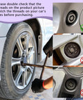 Kick Loose Stubborn Anti Theft Lug Nuts Fast With This Heavy Duty D Wheel Lock Key That Frees Rusted Tires and Keeps Your Home Garage Projects Rolling Smooth Without Snapped Bolts showing D wheel lock key in use on a tire.