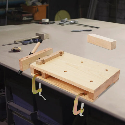 Beefy Portable Wooden Workbench With Woodworking Vise And C Type Clips 360 Degree Rotating Bench For Home Shop Heavy Duty Stability