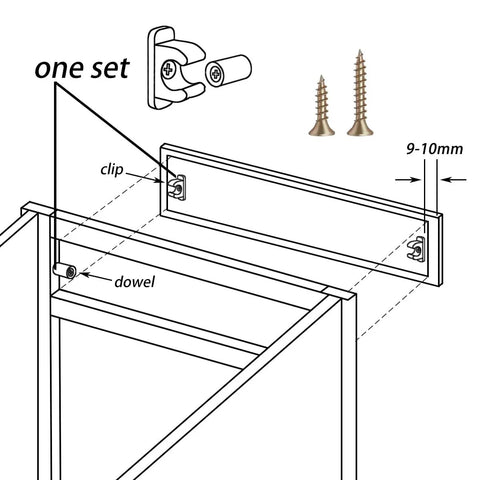 False Front Cabinet Clips With Screws Kit For Kitchen Cabinets And Drawer Fronts 10 Pairs Reinforced Snap Tip Out Hardware For DIY Repairs And Replacing 5 Drawers