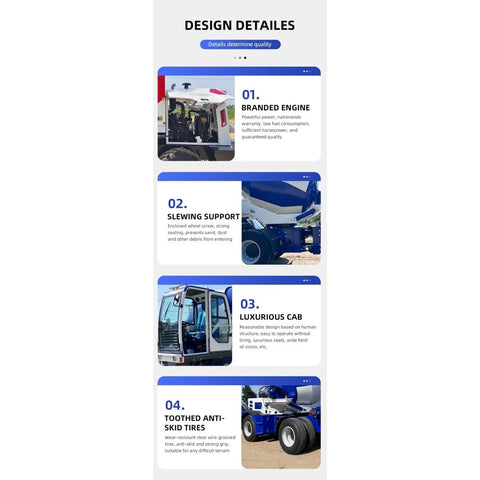 Pro Grade Automatic Concrete Mixer For New Home Projects And Highway Paving Heavy Duty Cement Mixing Machine With Smart Controls, detailed design features.