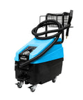 Pro Grade Heavy Duty Commercial Steam Cleaner 1750W with 5 gallon tank, blue and black design, wheels for easy movement.