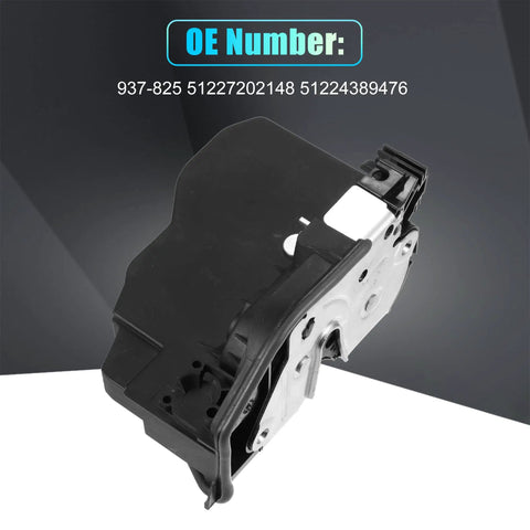 Premium Rear Right Power Door Lock Actuator For Bmw E60 E65 7 Series 5 Series M5 M6 showcased from an angle with OE numbers visible.