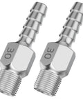 Pair of anti siphon fuel valve fittings for marine fuel tanks, 1/4 NPT threads, 3/8 ID pickup tube, 2.2 inch marine tank connector