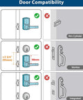 Door compatibility chart for Heavy Duty Keyless Entry Keypad Door Lock With Handle Four Pack Electronic Deadbolts.