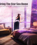 Astronaut Galaxy Projector Night Light With Timer And Remote Pink And White illuminating a bedroom with nebula effects