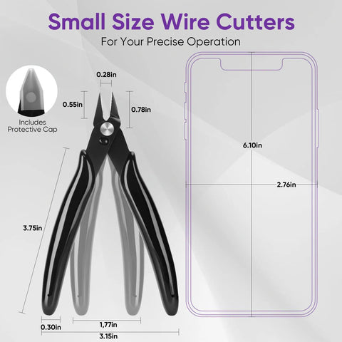5 Inch Micro Flush Cutters Set 2 Pack Pro Grade Precision Zip Tie And Wire Cutting Pliers Sharp Beveled Jaws For Tight Spaces