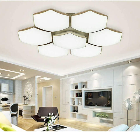 Super Sleek Dimmable Led Ceiling Pendant Light With Remote Control And Energy Saving Modern Chandelier For Living Room Bedroom Hallway Kitchen, unique flower design.