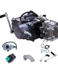 125cc 4 Stroke Engine Kit With Manual Clutch For Honda CRF50 XR50 CRF70 Z50R QR50 Dirt Pit Bike Single Cylinder Air Cooled Engine With PZ22 Carburetor Plug And Play Upgrade, showing engine and components from side view.