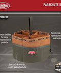 Image of Canvas Organizer Parachute Bag with 19 Pockets for Nails Screws and Bolts Brown Heavy Duty Tool Pouch for 5 Gallon Buckets