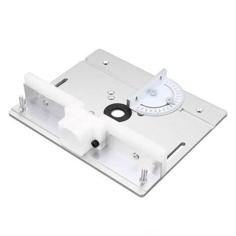 Heavy Duty Aluminum Router Lift System Kit With Precision Table Insert Plate For Woodworking Shops showing precise height adjustment detail.