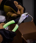 Hi Viz Glow In The Dark 8 Inch Diagonal Cutting Pliers With Angled Head And Short Jaws, High Leverage Gear for Tight Spaces in use