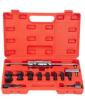 Heavy Duty Metal Bearing Extractor Blind Hole Puller Removal Tool Kit With Deep Reach Hardened Collet Adjustable Screw Set Grabbing Eight To 32 Millimeter Inner Dia Tight Grasp No Slip Smooth Motorcycle Water Pump Bearing Removal Fix Now in red case