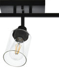 Three Light Black Vanity Light Bar With Rotating Track Heads And Clear Glass Shade 20.5 Inch Ceiling Fixture Matte Black